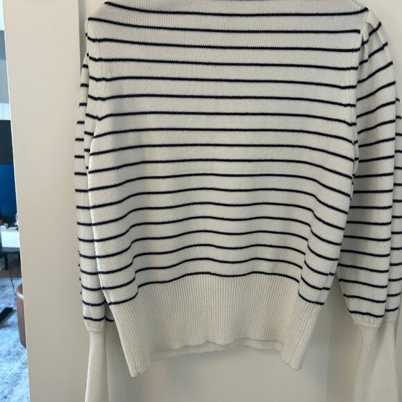 French Connection puff sleeve striped sweater size M - Picture 9 of 11